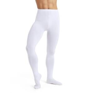 NEW CAPEZIO men's knit footed tights with back seams in dyeable white